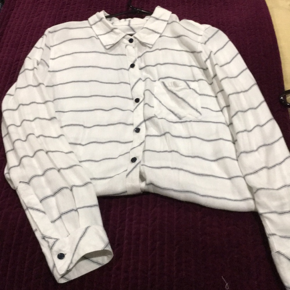 Ladies Rails white with Navy stripes